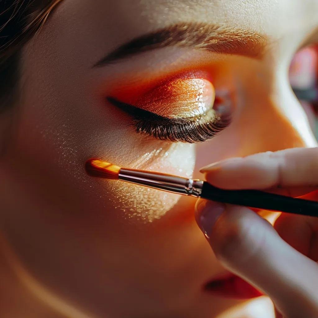Close-up of a makeup artist applying HD makeup on a bride, showcasing precision techniques like contouring and eye artistry